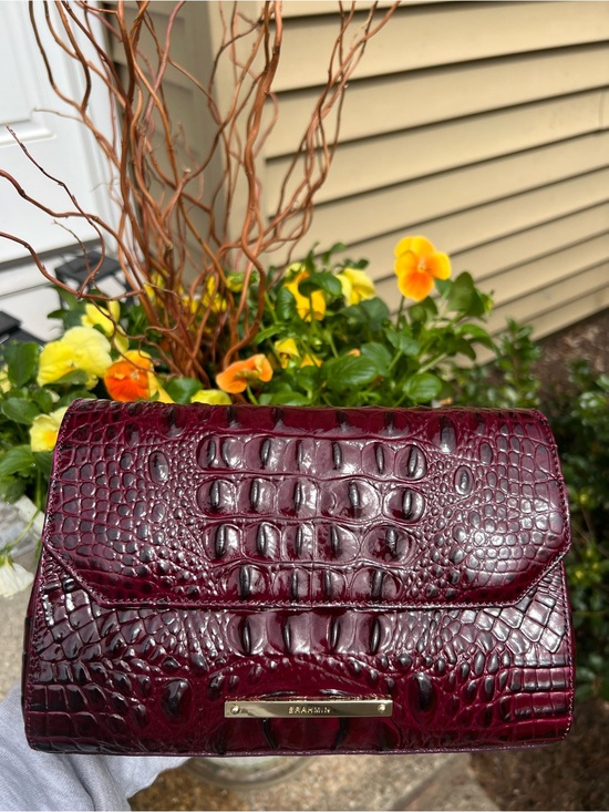 Brahmin Handbags - Brahmin Croc-Embossed Shoulder Bag Burgundy